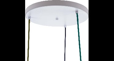 Snoerboer plafondkap - Ø35 cm - metaal - wit - rond groot