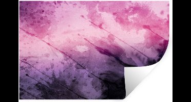 Muurstickers - Sticker Folie - Waterverf - Paars - Zwart - 30x20 cm - Plakfolie - Muurstickers Kinderkamer - Zelfklevend Behang - Zelfklevend behangpapier - Stickerfolie