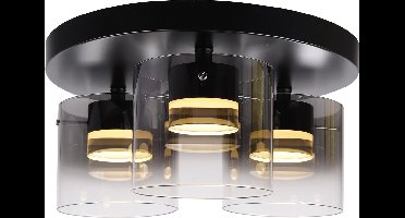 HighLight plafondlamp Salerno 3 lichts - zwart / smoke