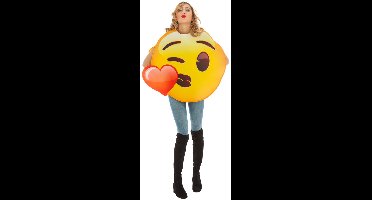 CHAKS - Emoji hart kusje kostuum voor volwassenen - Volwassenen kostuums