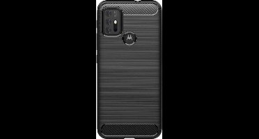 Shop4 - Motorola Moto G30 Hoesje - Zachte Back Case Brushed Carbon Zwart
