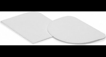 deegschraper set 12 x 9 cm wit 2-delig