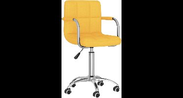 vidaXL - Kantoorstoel - draaibaar - stof - mosterdgeel