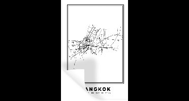 Muurstickers - Sticker Folie - Bangkok - Thailand - Plattegrond - 20x30 cm - Plakfolie - Muurstickers Kinderkamer - Zelfklevend Behang - Stadskaart - Zelfklevend behangpapier - Stickerfolie