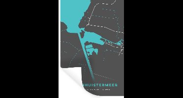 Muurstickers - Sticker Folie - Stadskaart - Kaart - Plattegrond - Idskenhuistermeer -Meer - Nederland - 20x30 cm - Plakfolie - Muurstickers Kinderkamer - Zelfklevend Behang - Zelfklevend behangpapier - Stickerfolie