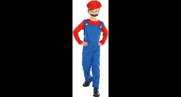 Vegaoo - Rood en blauw videogame loodgieter kostuum voor jongens