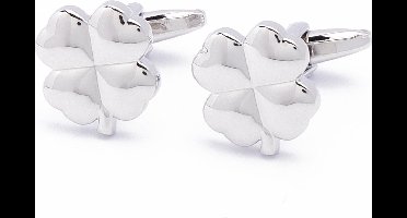 Manchetknopen - Iers Klavertje Vier Zilverkleur