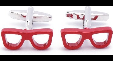 Manchetknopen - Bril Rood