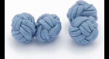 Manchetknopen - Zijden Knoop Blauwgrijs