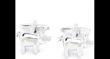 Manchetknopen - Varken Varkentje Pig Zilverkleurig