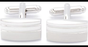 Manchetknopen - Rechthoekig met Twee Horizontale Groeven