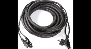 MUSIC STORE MCC-02 Power-/signaalkabel 10m Schuko-IEC/XLR-XLR, LICHT DMX - Schuko stroomkabel