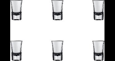 Mammoet - Budgetline - Borrelglas - Bostonshot - 6 stuks - 3,5 cl - Transparant glas