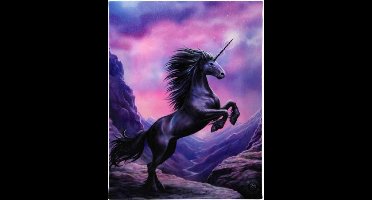 Anne Stokes - Canvas afbeelding - Black unicorn