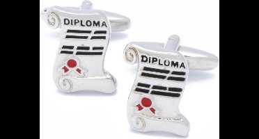 Manchetknopen - Diploma Zilver en Zwart