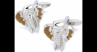 Manchetknopen - Olifant Hoofd Zilverkleurig