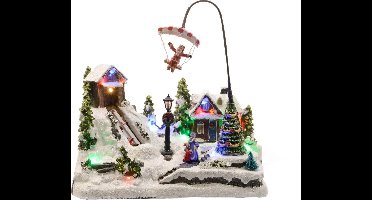 Kersttafereel Parachute met micro LED polyresin - Kersttafereel Parachute met micro LED polyresin