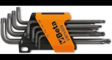 Beta 97btx/sc8 haakse stiftsleutel torx t40-t9 in houder