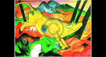 Kunstdruk Franz Marc - Gelbe Kuh 80x60cm