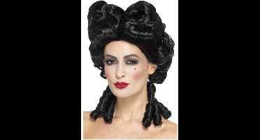 Smiffys - Deluxe Gothic Baroque Pruik - Zwart