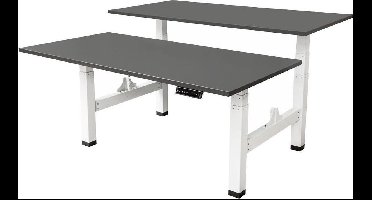 IVOL Elektrisch verstelbaar duo bureau 160x80 cm Two dual motor - Wit met Antraciet