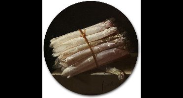 Wandcirkel Stilleven met asperges - WallCatcher | Aluminium 40 cm | Adriaen Coorte | Muurcirkel