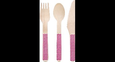 Boland - Houten bestekset 18-delig - Geen thema - Tableware - Wegwerp - Tuinfeest - Verjaardag -BBQ