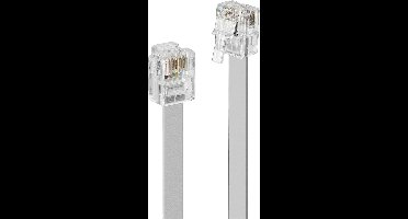 LINDY Telefoon (analoog) Aansluitkabel [1x RJ12-stekker 6p6c - 1x RJ12-stekker 6p6c] 15 m Grijs