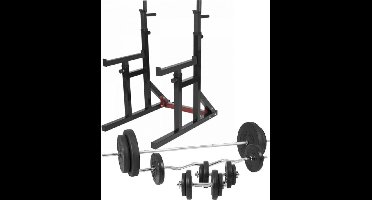 Gorilla Sports Multi Squat Rack Met 100 kg Halterset Kunststof