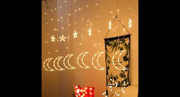 Groenovatie LED Kerstverlichting - Maan - Lichtgordijn - 3.5 Meter - Warm Wit