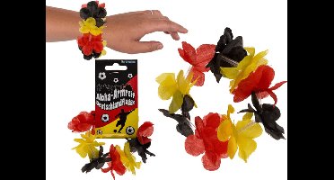 Verkleed Feestje Hawai Armband, Duitse vlag, ca. 8 cm 10 stuks