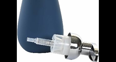 Items Zeeppompjedispenser - 2x - keramiek - nachtblauw - 16 cm - lotionpompje - keuken/badkamer/toilet