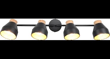 REALITY VALENTIN - Spot - Zwart mat - excl. 4x E14 4 W - Zwenkbaar - Wand- en plafondmontage - Casalum