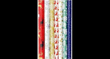 Kerstmis cadeaupapier - Kerstpapier inpakpapier voor Kerst - diversen afmetingen - 7 rollen