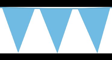 6x Giga Vlaggenlijn Baby Blauw 30x45cm 10 meter XXL - Verjaardag Feest Party Festival Poolparty Decoratie