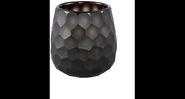 PTMD Windlicht Eboney - 11x11x11 cm - Glas - Bruin