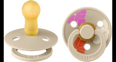 BiBs Studio Morning Bloom Fopspeen - 6-18 Mnd - 2 Stuks - Vanilla