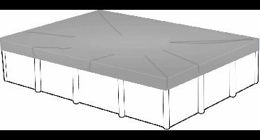 Afdekzeil voor rechthoekig zwembad 600 x 300 cm (zeilmaat: 660 x 360 cm)