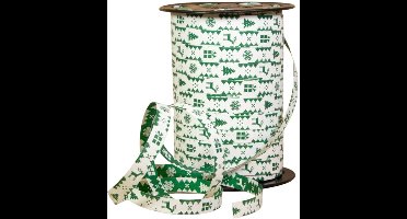 Dubbelzijdig Kerstkrullint Groen | 10 mm | 225mtr.