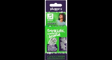 Pluggerz earplugs Music Uni-Fit Enjoy Transparent - Festival oordopjes - Transparant - Gehoorbescherming - 22dB - Met filter