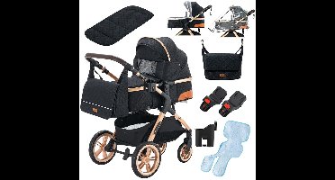 Kinderwagen - Zwart - Buggy - Kinderwagen 3 In 1 - Kinderwagens & Buggy's - Kinderwagens - Baby - Buggy's - Plooibuggy - Buggy Inklapbaar - Kinderwagens - Kind - Kinderen - Baby - Baby's