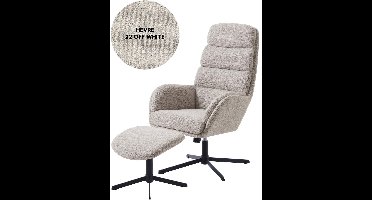 Giga Living Fauteuil Sifton - Off White - 69x76x107cm - Incl. Voetenbank