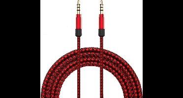 New Age Devi - Audio-Kabel 35 mm Stereo 15 mtr - Rood-gevlochten