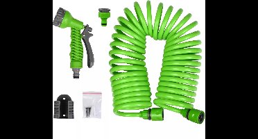 Benson Flexibele/uitrekbare tuinslang - 10 meter - met sproeikop - tuinbewatering