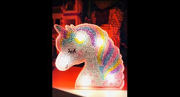 Eenhoorn Diamond Painting led lamp - 18 cm x 18 cm x 4 cm