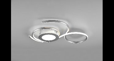 TRIO JIVE - Plafondlamp - Nikkel mat - incl. 1x SMD 36W - Licht apart schakelbaar - Afstandsbediening - Geintegreerde dimmer - Traploos instelbare lichtkleur - Nachtlampje - Wand- en plafondmontage - Lichtbron niet vervangbaar