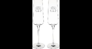 Gegraveerde set Champagneglazen 27cl Just Married 3 years ago