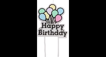 Taartkaarsje Happy Birthday Ballonnen