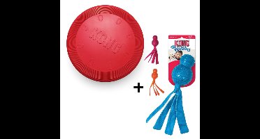 Kong Wubba Comet Speeltje & Kong Flyer Frisbee | Rood