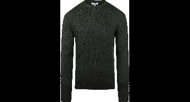 McGregor Kabeltrui Merinowol Melange Donkergroen - Maat S - Heren - Pullovers